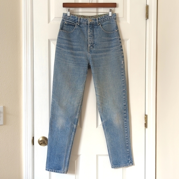 Jag 90's Vintage Classic Medium Wash High Waisted Tapered Leg Denim Mom Jeans 12 - Picture 1 of 16